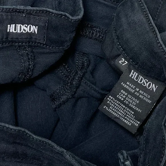 Hudson Jeans Natalie Midrise Ankle Raw Hem Black Jeans 27 - Picture 6 of 10
